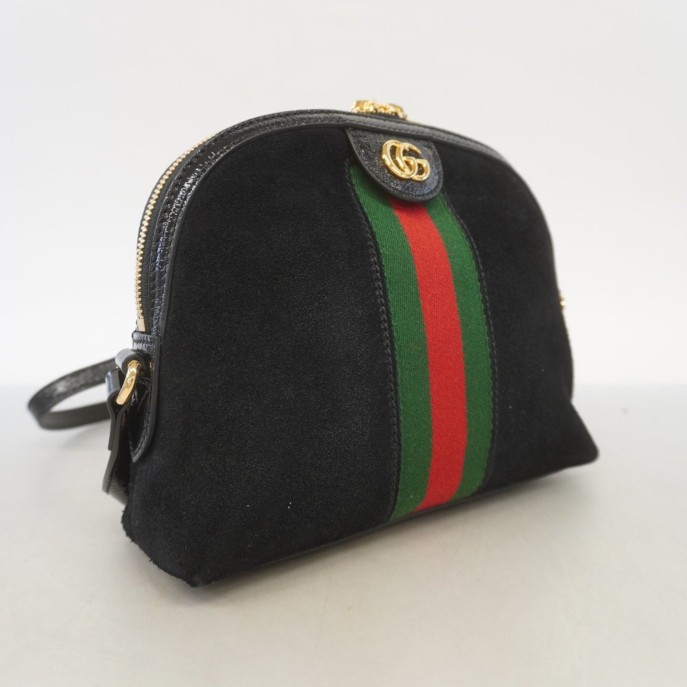 Auth Gucci Shoulder Bag Ophdia 499621 Suede Black Gold metal - Picture 2 of 10